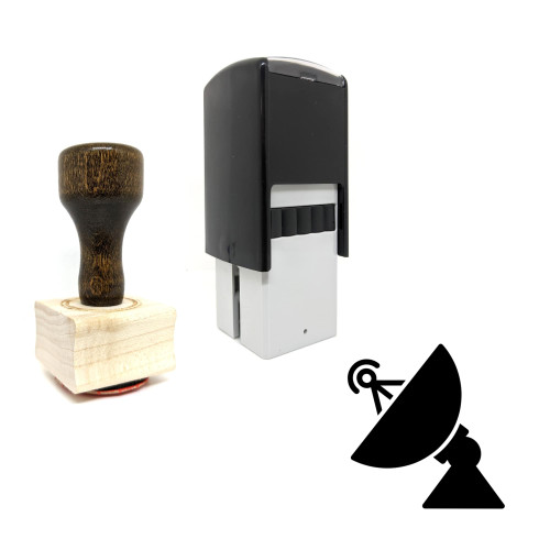 "Parabolic Antenna" rubber stamp with 3 sample imprints of the image