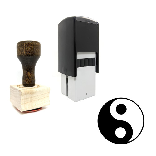 "Yin And Yang" rubber stamp with 3 sample imprints of the image