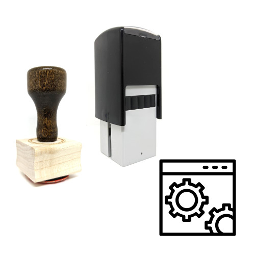 "Web Development" rubber stamp with 3 sample imprints of the image