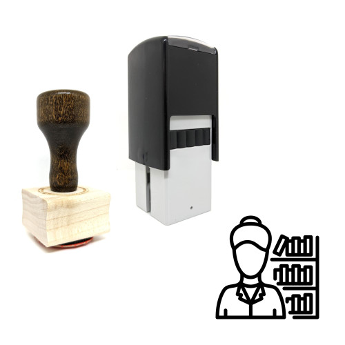 "Librarian" rubber stamp with 3 sample imprints of the image