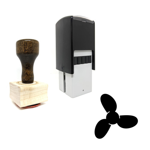 "Fan" rubber stamp with 3 sample imprints of the image