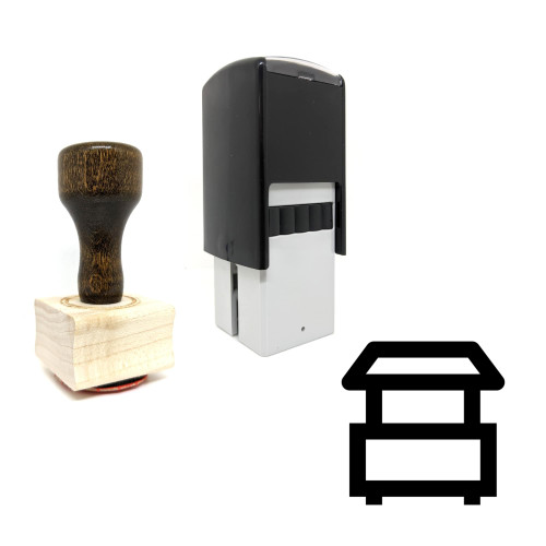 "Kiosk" rubber stamp with 3 sample imprints of the image