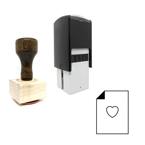 "Love File" rubber stamp with 3 sample imprints of the image