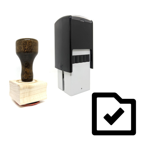 "Saved Folder" rubber stamp with 3 sample imprints of the image