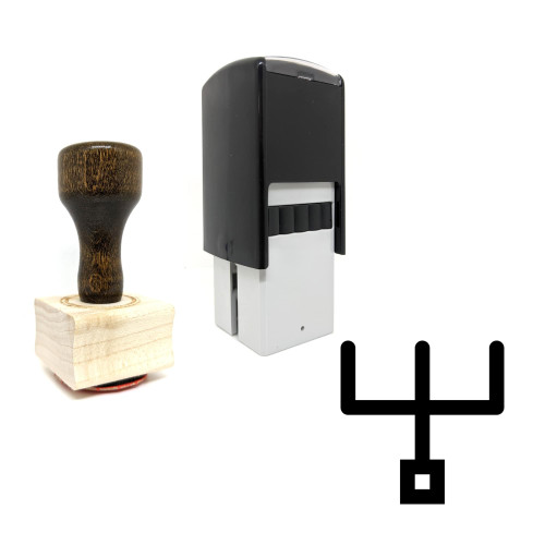 "Flow Chart" rubber stamp with 3 sample imprints of the image