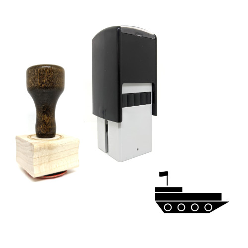 "Ship" rubber stamp with 3 sample imprints of the image