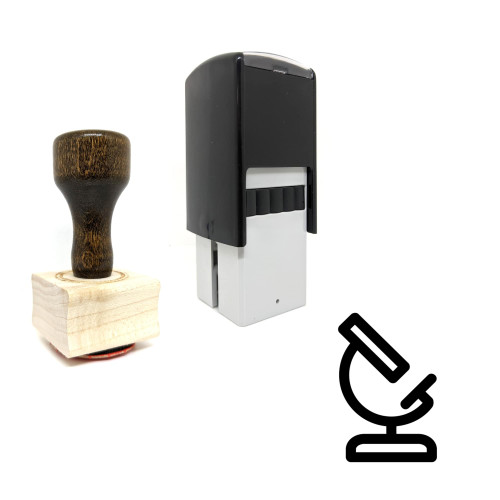 "Microscope" rubber stamp with 3 sample imprints of the image