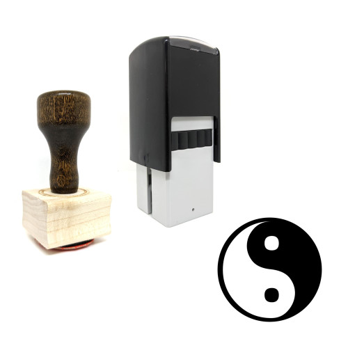 "Ying Yang" rubber stamp with 3 sample imprints of the image