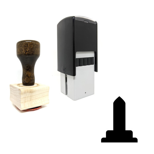 "Monument" rubber stamp with 3 sample imprints of the image
