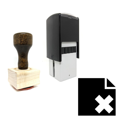 "Delete File" rubber stamp with 3 sample imprints of the image