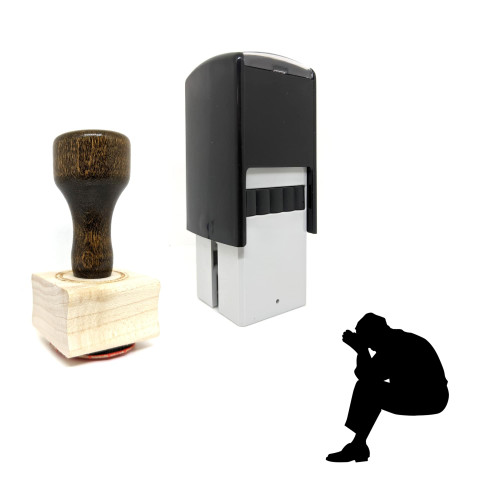 "Depression" rubber stamp with 3 sample imprints of the image