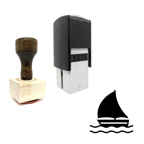 "Sailboat" rubber stamp with 3 sample imprints of the image