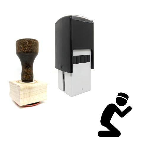 "Muslim Man Praying" rubber stamp with 3 sample imprints of the image