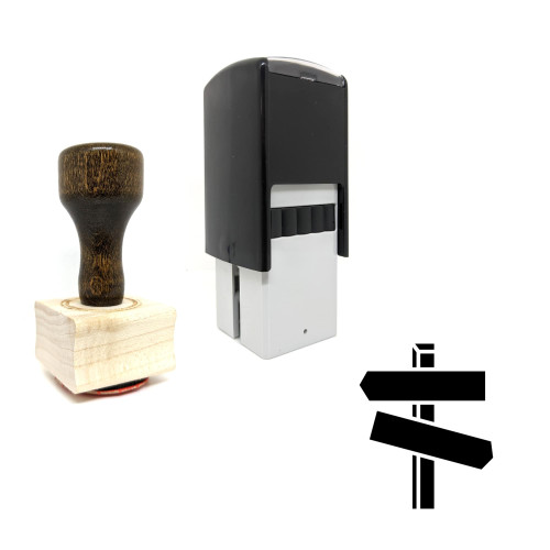 "Direction" rubber stamp with 3 sample imprints of the image