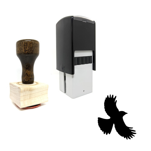 "Flying Bird" rubber stamp with 3 sample imprints of the image