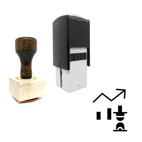 "Chart" rubber stamp with 3 sample imprints of the image