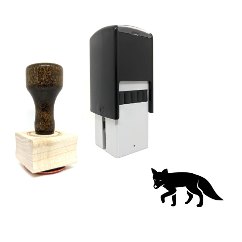 "Fox" rubber stamp with 3 sample imprints of the image