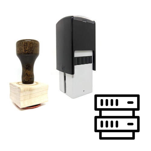 "Server Hosting" rubber stamp with 3 sample imprints of the image