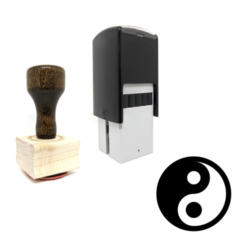 "Ying Yang" rubber stamp with 3 sample imprints of the image