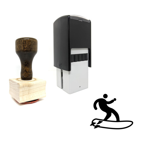 "Surfer" rubber stamp with 3 sample imprints of the image