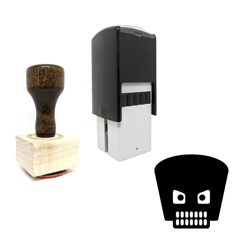 "Skull Head" rubber stamp with 3 sample imprints of the image