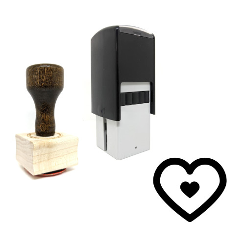 "Heart" rubber stamp with 3 sample imprints of the image