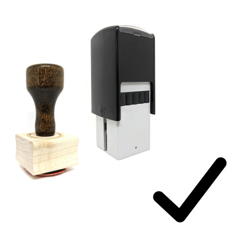 "Check Mark" rubber stamp with 3 sample imprints of the image