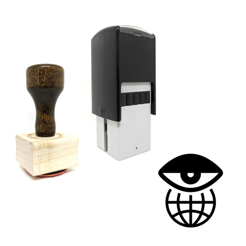 "Surveillance" rubber stamp with 3 sample imprints of the image