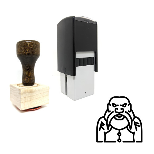 "Dwarf" rubber stamp with 3 sample imprints of the image