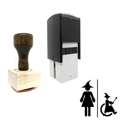 "Witch" rubber stamp with 3 sample imprints of the image