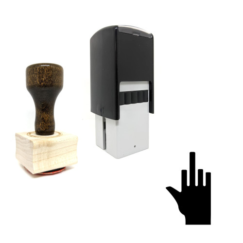 "Hand" rubber stamp with 3 sample imprints of the image