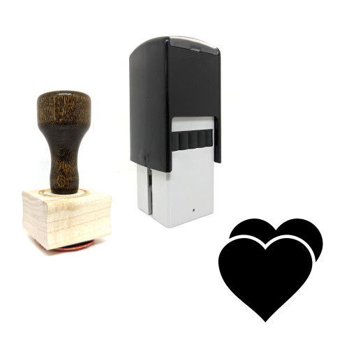 "Hearts" rubber stamp with 3 sample imprints of the image