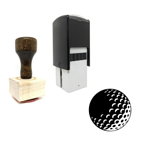 "Golf Ball" rubber stamp with 3 sample imprints of the image