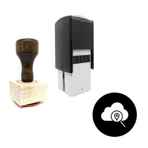 "Cloud Gps" rubber stamp with 3 sample imprints of the image