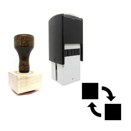 "Swap" rubber stamp with 3 sample imprints of the image