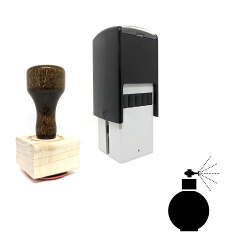 "Perfume" rubber stamp with 3 sample imprints of the image
