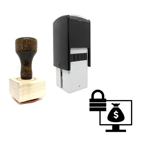 "Ransomware" rubber stamp with 3 sample imprints of the image