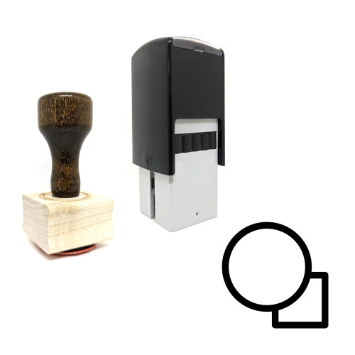 "In Front Of" rubber stamp with 3 sample imprints of the image