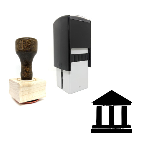 "Library" rubber stamp with 3 sample imprints of the image
