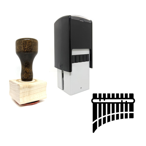 "Pan Pipe" rubber stamp with 3 sample imprints of the image