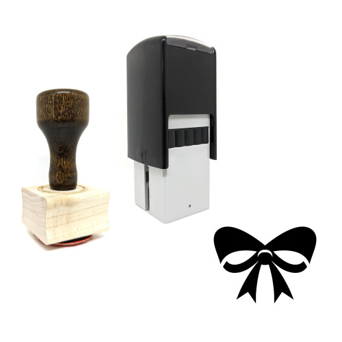 "Ribbon Bow" rubber stamp with 3 sample imprints of the image