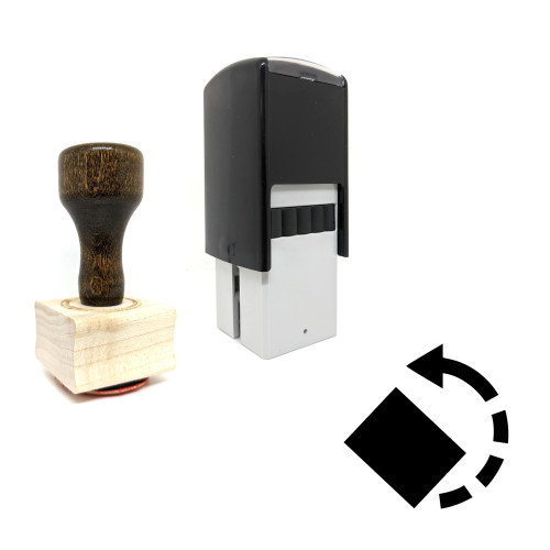 "Rotate Left" rubber stamp with 3 sample imprints of the image