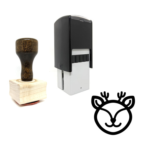 "Deer" rubber stamp with 3 sample imprints of the image