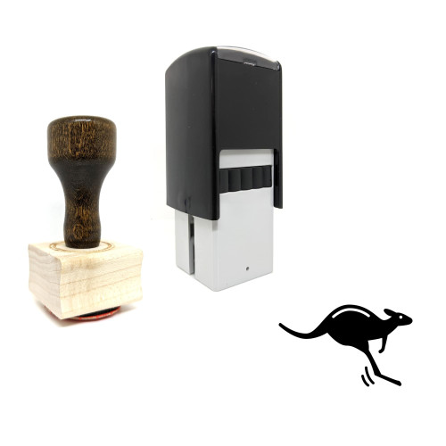 "Kangaroo" rubber stamp with 3 sample imprints of the image