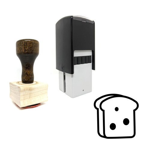"Toast" rubber stamp with 3 sample imprints of the image