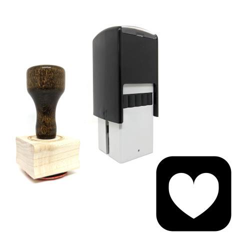 "Heart" rubber stamp with 3 sample imprints of the image