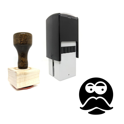 "Old Man" rubber stamp with 3 sample imprints of the image