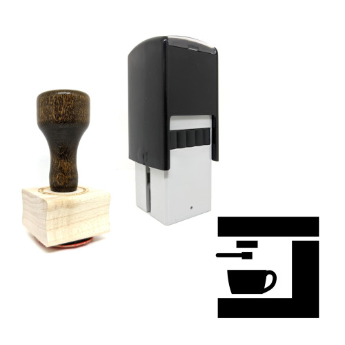 "Espresso Machine" rubber stamp with 3 sample imprints of the image