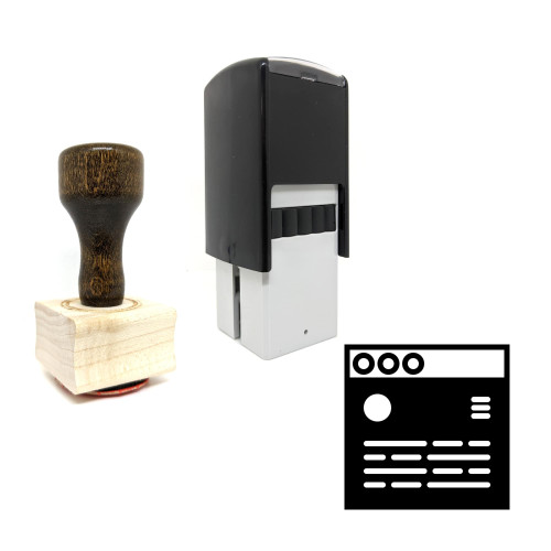 "Hamburger Menu" rubber stamp with 3 sample imprints of the image