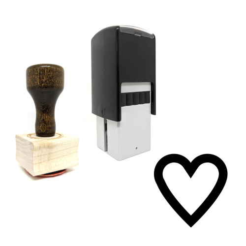 "Heart" rubber stamp with 3 sample imprints of the image